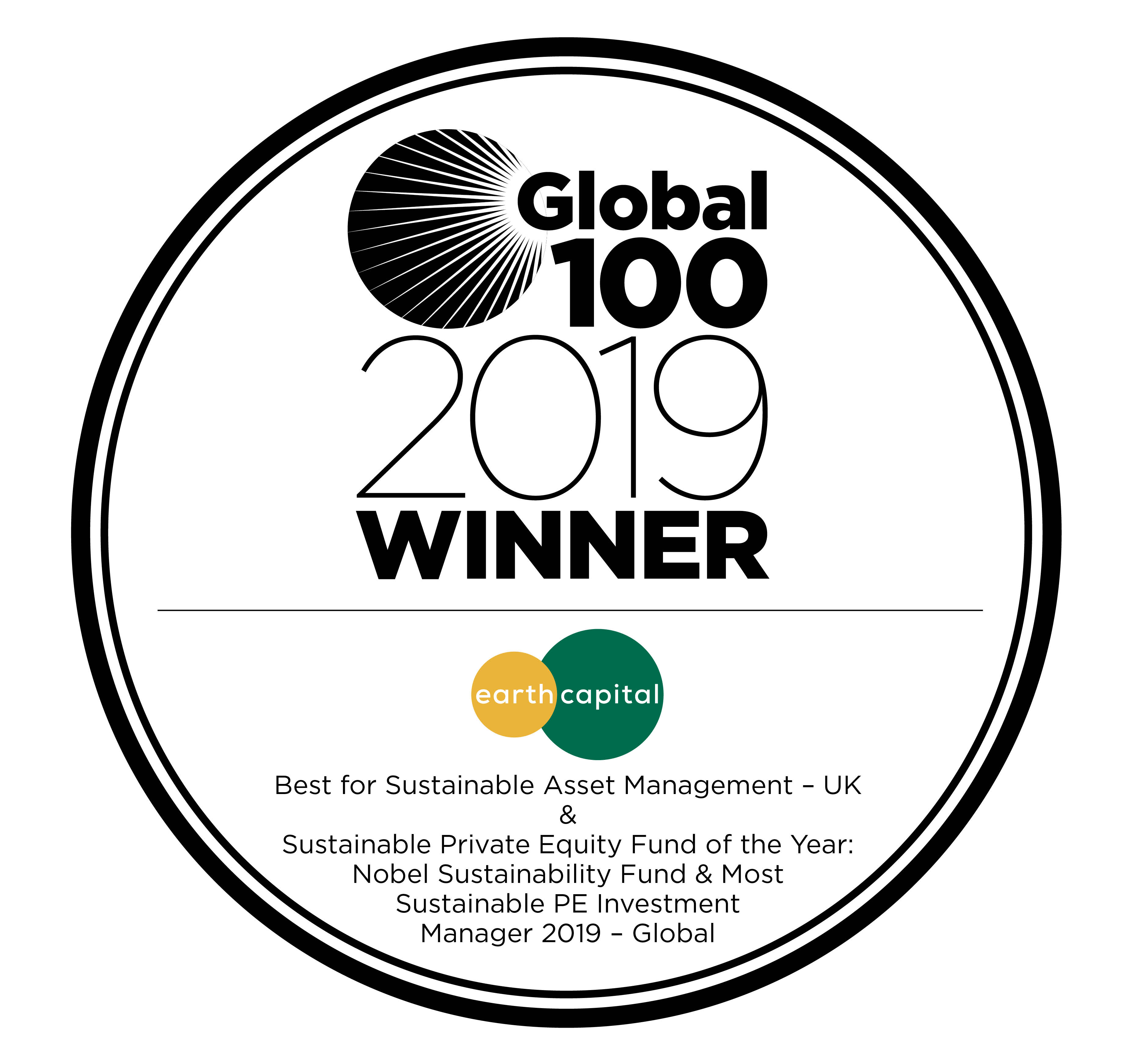 Logo of award for 'Global 100 2019 Winner'